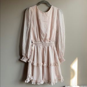 NWT Here Comes The Sun Nude Shadow Stripe Dress XS